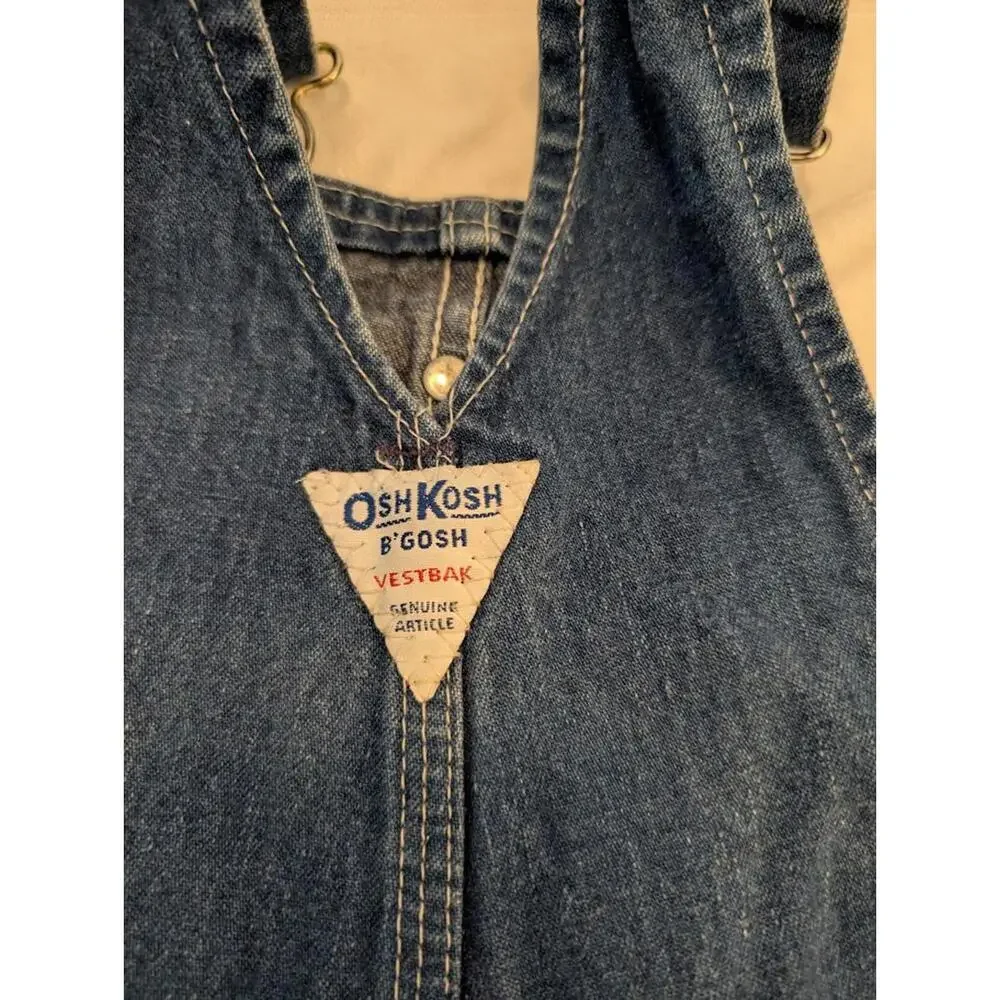 Vintage OshKosh B’Gosh Kids Denim Overalls Size 2T Made‎ in USA 100% Cotton